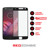 Moto Z2 Play - Tempered Glass Screen Protector - Full Cover - Side Adhesive