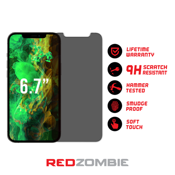 Apple iPhone 14 Pro Max Back - Tempered Glass Screen Protector – Red Zombie