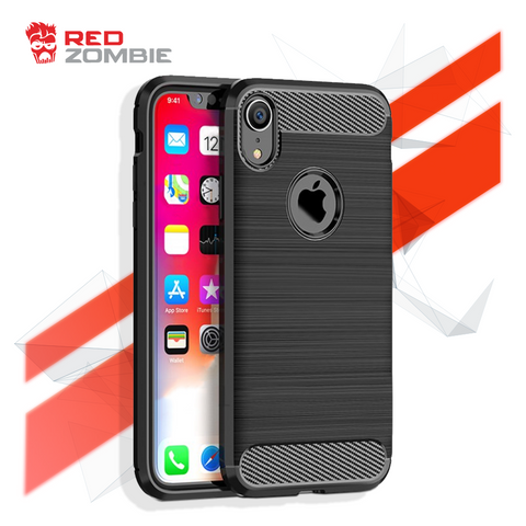Iphone XS Max Black Carbon Case by Red Zombie