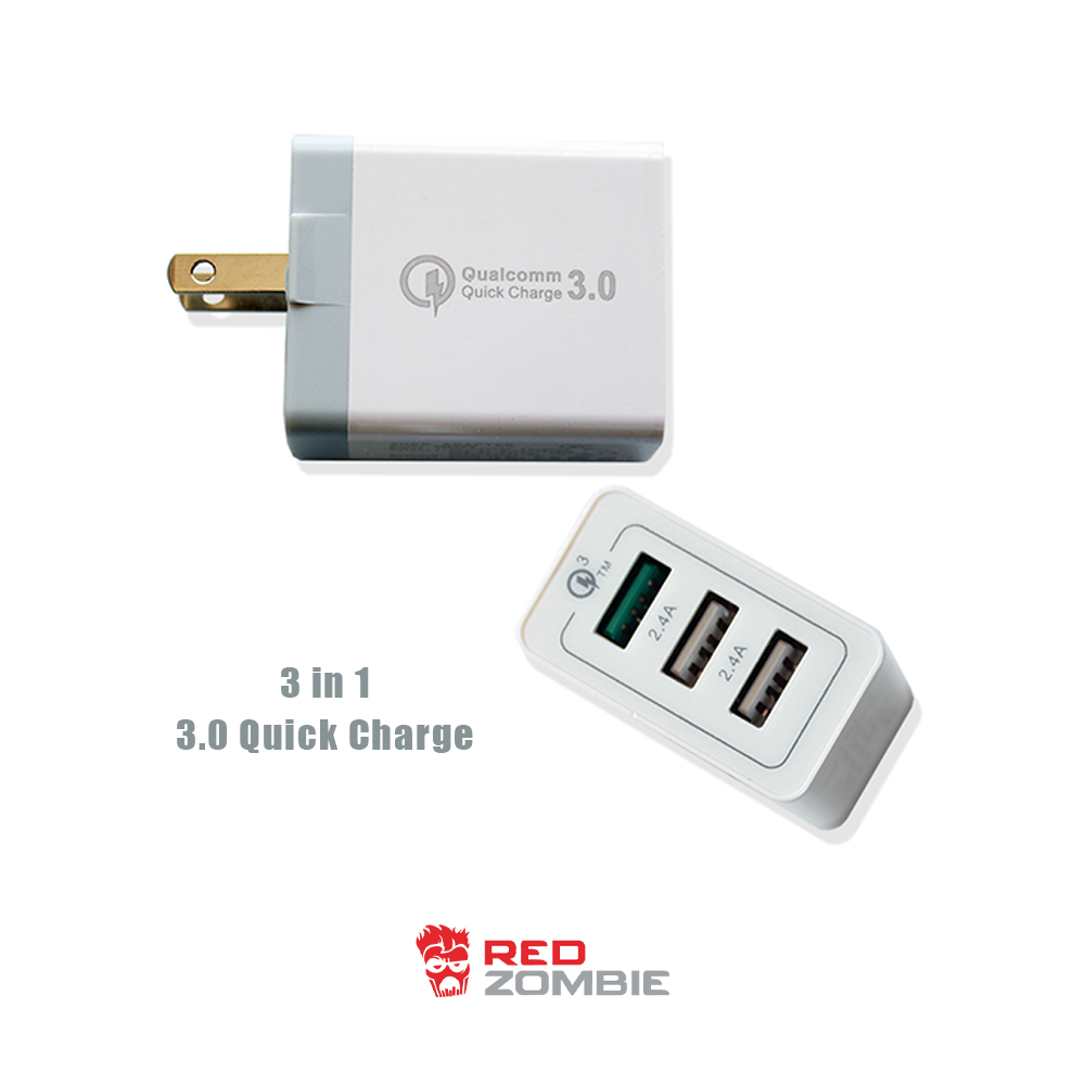 Fast Wall Charger (Qualcomm Quick Charge 3.0) - 3 Port - 30 W