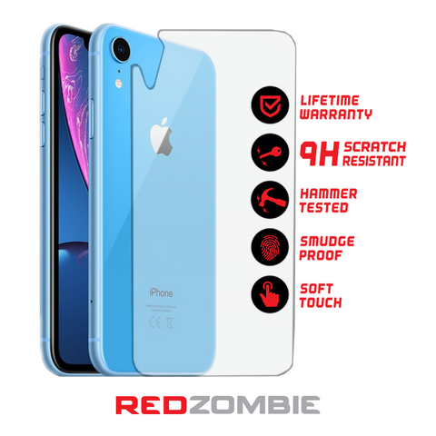 Apple iPhone XR Back - Tempered Glass Screen Protector – Red Zombie