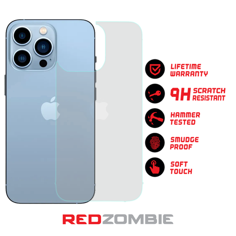 Apple iPhone 13 Pro Max Back - Tempered Glass Screen Protector – Red Zombie