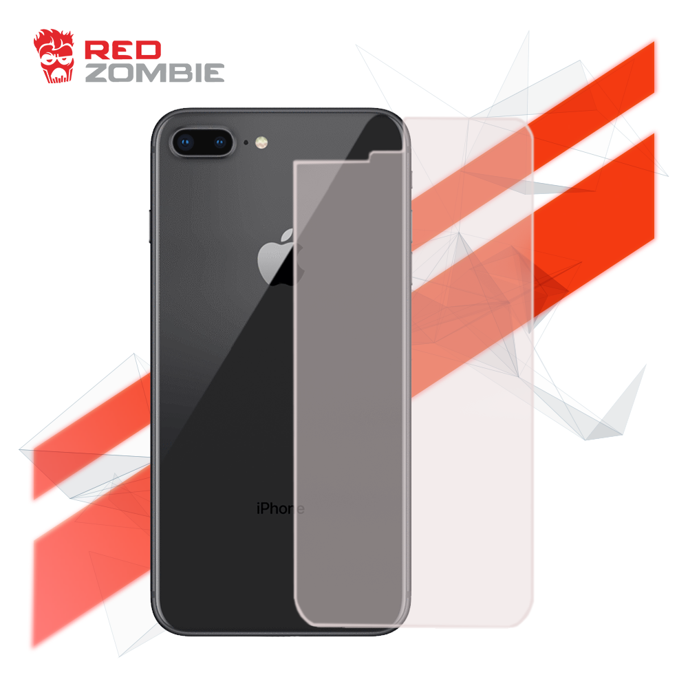 8 Plus - Back Cover - Tempered Glass Screen – Red Zombie