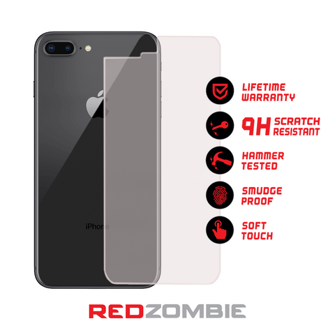 Apple iPhone 8/SE Back - Tempered Glass Screen Protector – Red Zombie